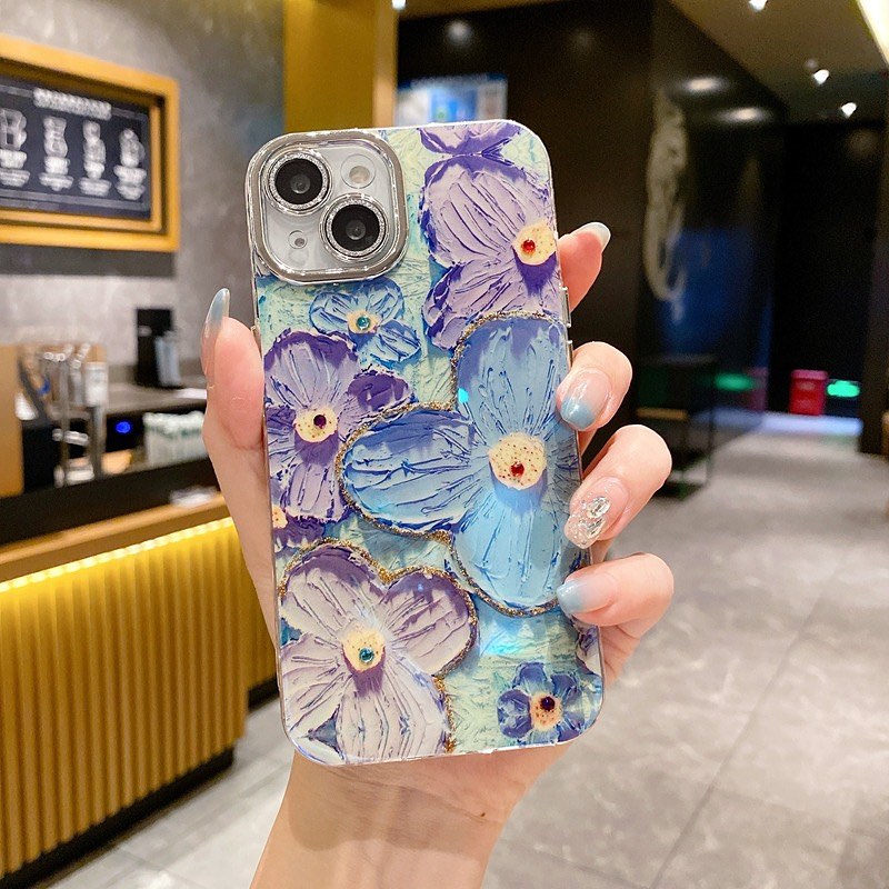 Floral Glitter Case For iphone