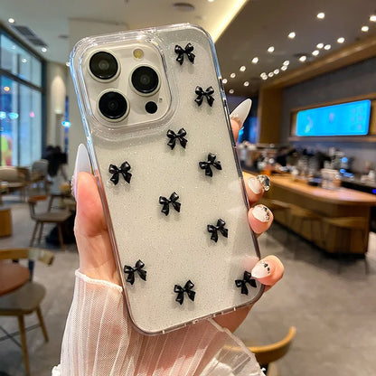 Aesthetic Black Bow Case